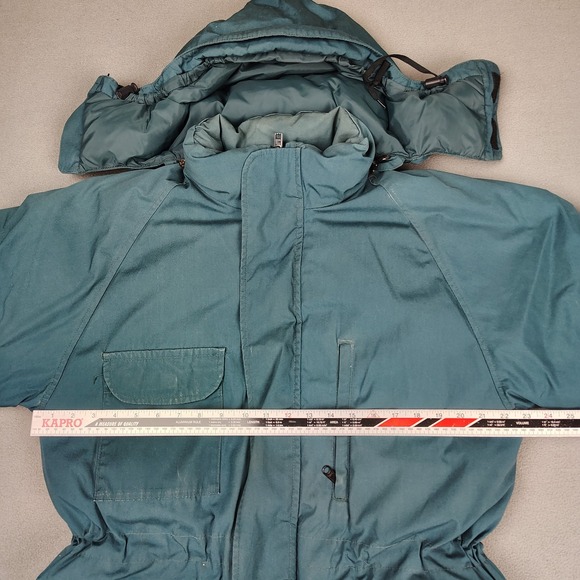 Vintage Eddie Bauer Goose Down Parka Mens Medium Forest Green Hooded Coat USA - Picture 2 of 14